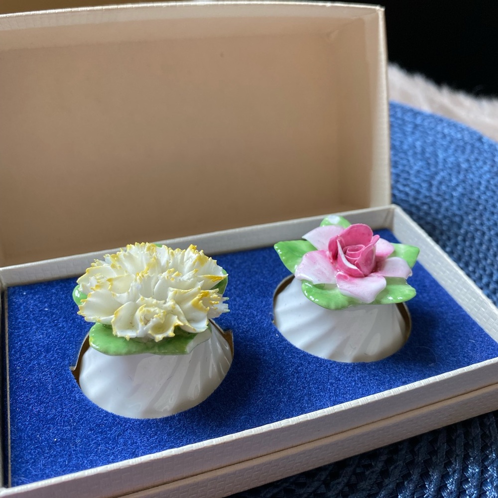 Vintage Royal Adderley Floral Bone China Salt & Pepper Shakers